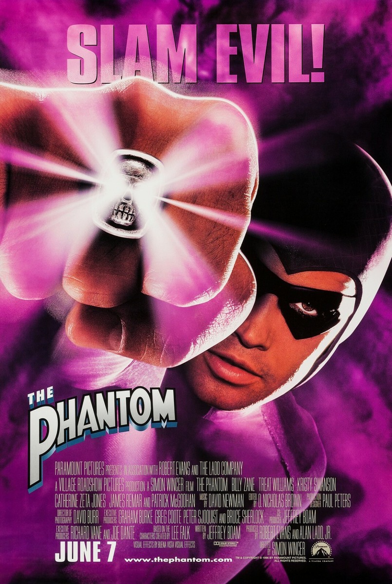 The Phantom poster showing the masked hero under the words Slam Evil
