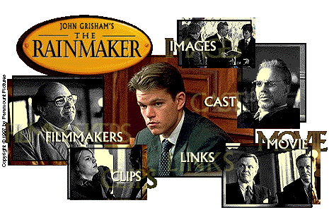 The Rainmaker cast and navigation collage featuring Matt Damon